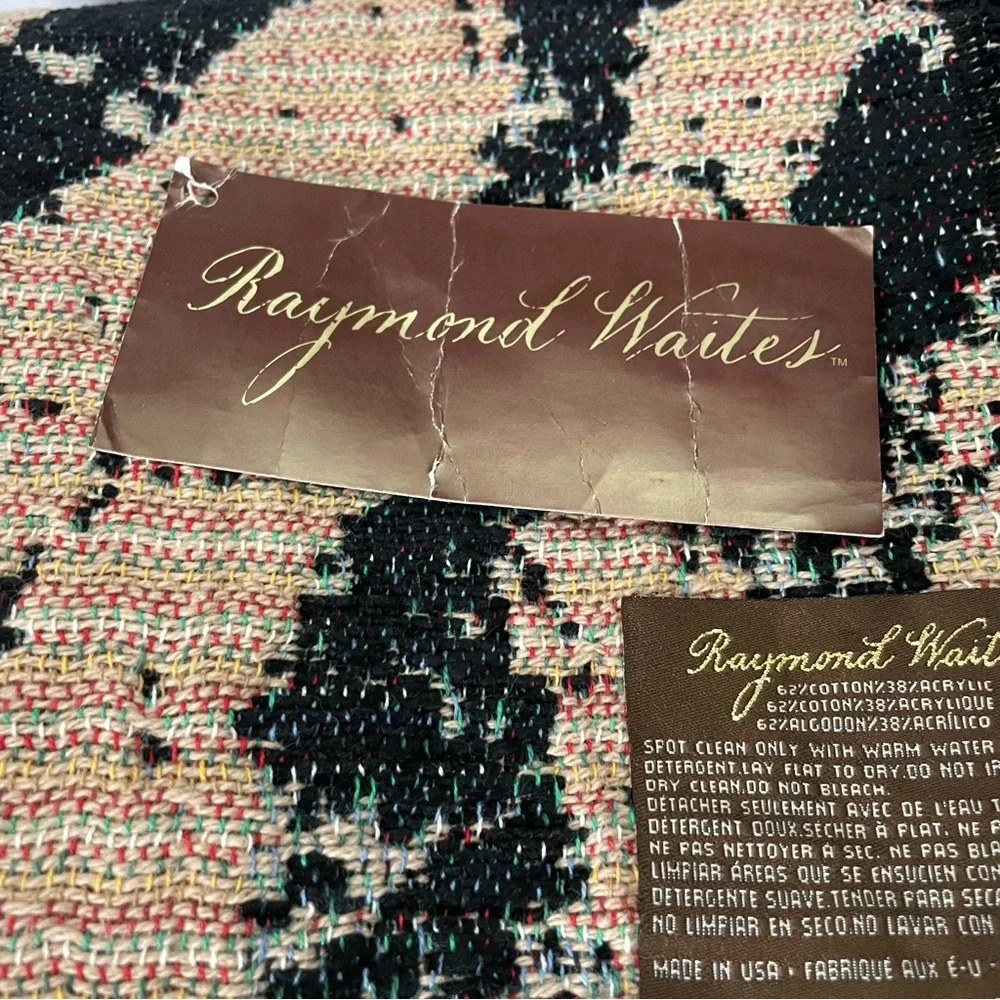 RAYMOND WAITES Animal Print Zebra Stripe Chenille Tapestry